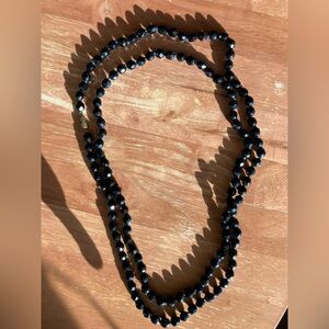 Classic Black Faceted Bead Necklace